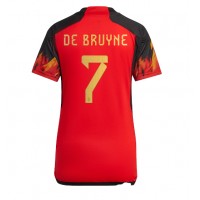 Camiseta Bélgica Kevin De Bruyne #7 Primera Equipación Replica Mundial 2022 para mujer mangas cortas